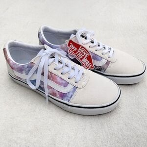 New Vans Heart Pastel Tie Dye Women's Size 8.5 Sneakers Low Top Suede White Flat